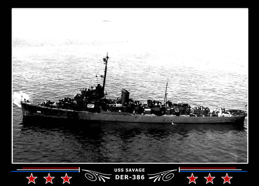 USS Savage DER-386 Canvas Photo Print