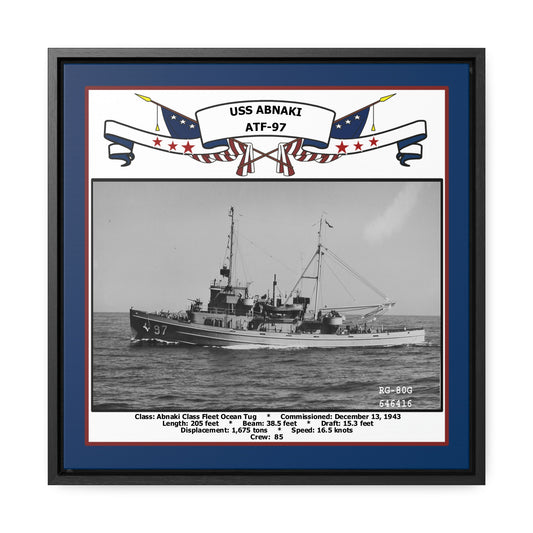 USS Alsea ATF-97 Navy Floating Frame Photo Front View