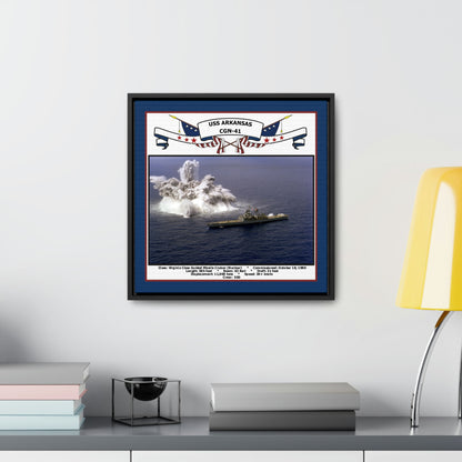 USS Arkansas CGN-41 Navy Floating Frame Photo Desk View