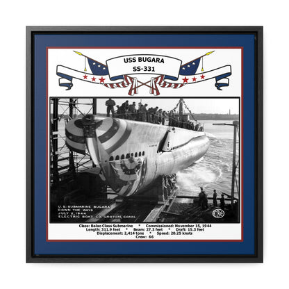 USS Bugara SS-331 Navy Floating Frame Photo Front View