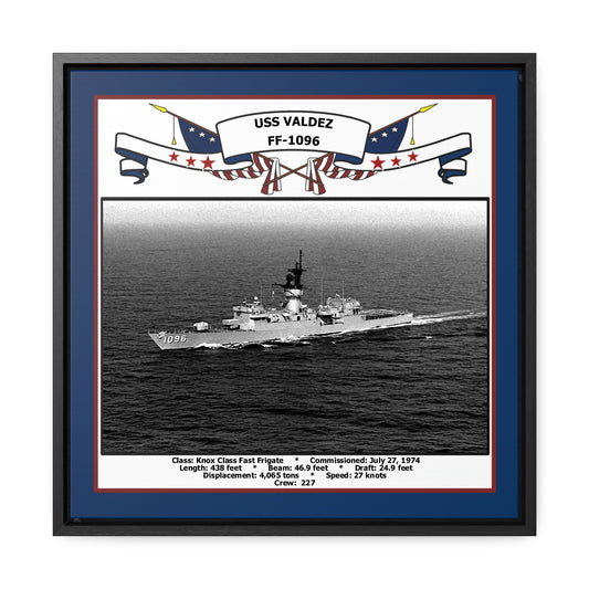 USS Valdez FF-1096 Navy Floating Frame Photo Front View