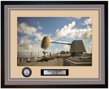 USS ROOSEVELT DDG-80 Framed Navy Ship Photo Grey