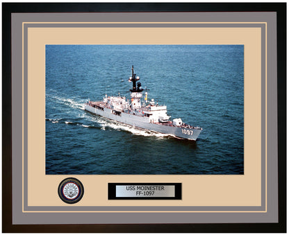 USS MOINESTER FF-1097 Framed Navy Ship Photo Grey