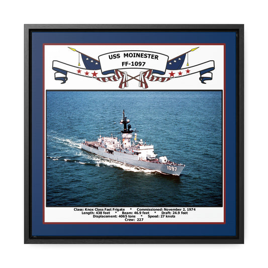 USS Moinester FF-1097 Navy Floating Frame Photo Front View