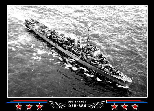 USS Savage DER-386 Canvas Photo Print