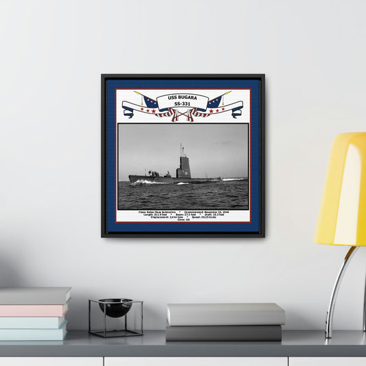 USS Bugara SS-331 Navy Floating Frame Photo Desk View