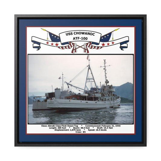 USS Chowanoc ATF-100 Navy Floating Frame Photo Front View