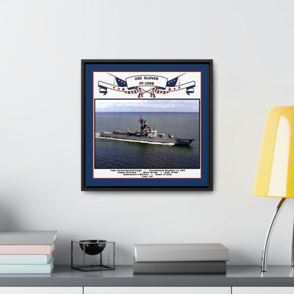 USS Glover FF-1098 Navy Floating Frame Photo Desk View