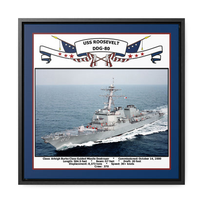USS Roosevelt DDG-80 Navy Floating Frame Photo Front View
