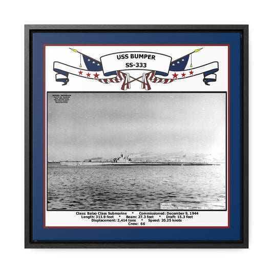 USS Bumper SS-333 Navy Floating Frame Photo Front View