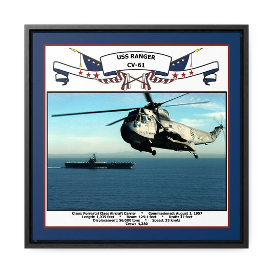 USS Ranger CV-61 Navy Floating Frame Photo Front View