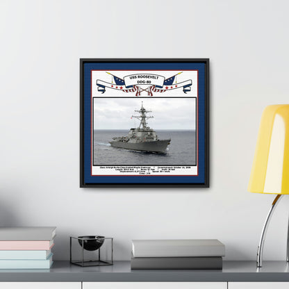USS Roosevelt DDG-80 Navy Floating Frame Photo Desk View
