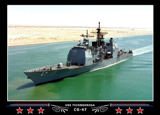 USS Ticonderoga CG-47 Canvas Photo Print