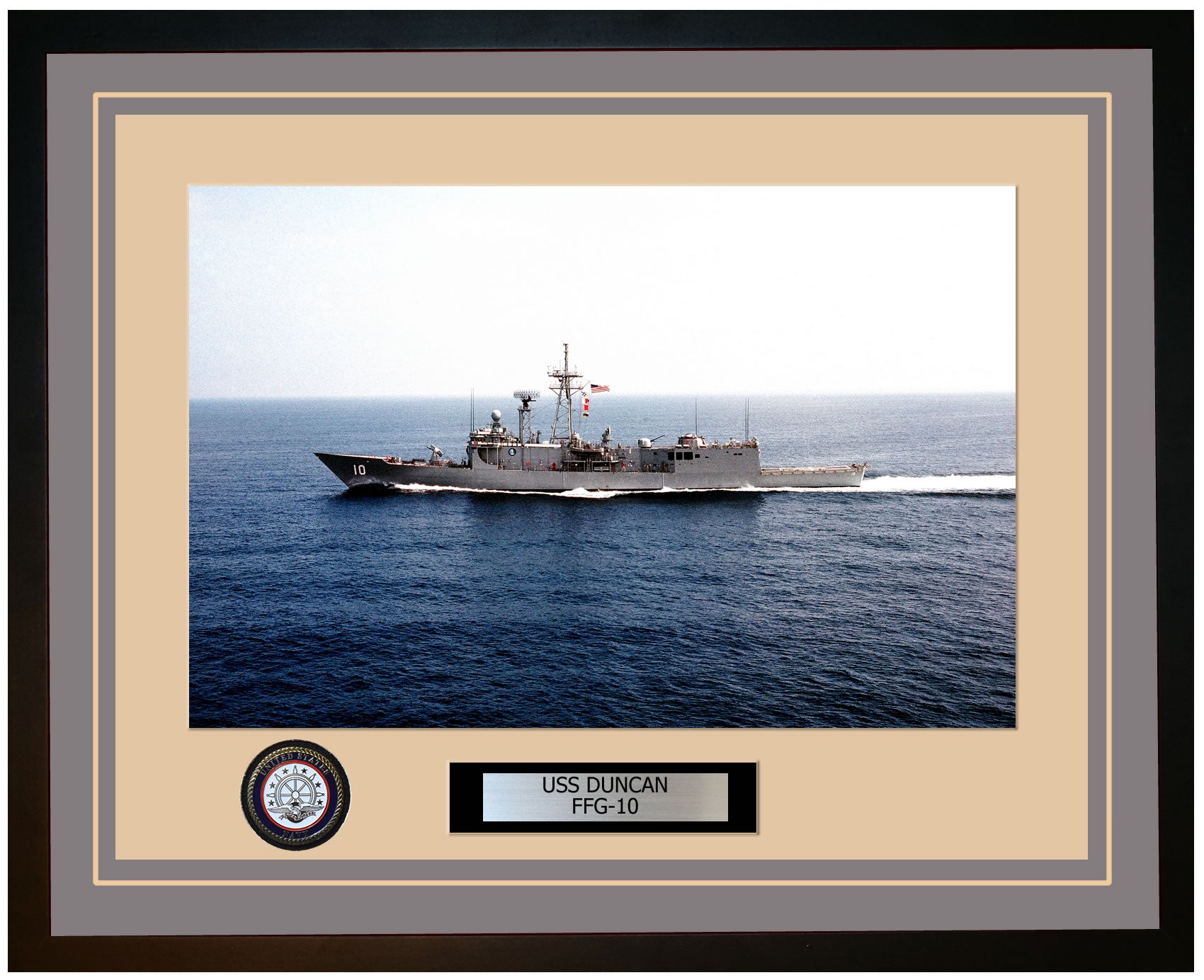 USS DUNCAN FFG-10 Framed Navy Ship Photo Grey
