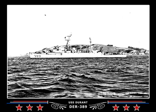 USS Durant DER-389 Canvas Photo Print