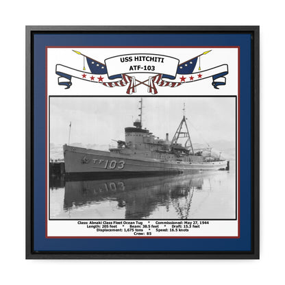 USS Hitchiti ATF-103 Navy Floating Frame Photo Front View