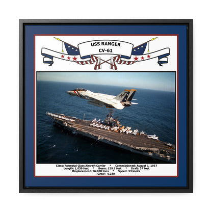 USS Ranger CV-61 Navy Floating Frame Photo Front View