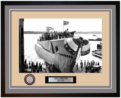 USS Cabezon SS-334 Framed Navy Ship Photo Grey