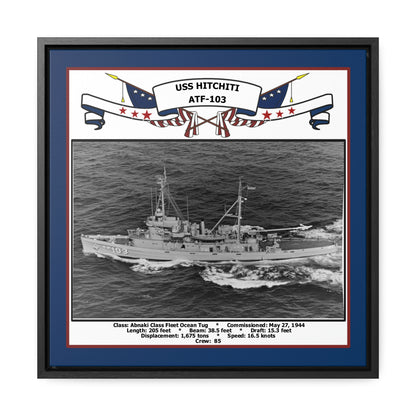 USS Hitchiti ATF-103 Navy Floating Frame Photo Front View
