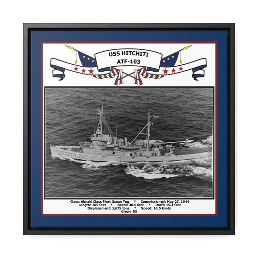 USS Hitchiti ATF-103 Navy Floating Frame Photo Front View