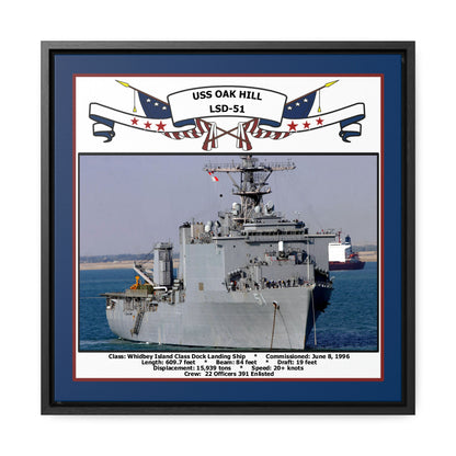 USS Oak Hill LSD-51 Navy Floating Frame Photo Front View