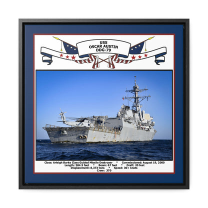 USS Oscar Austin DDG-79 Navy Floating Frame Photo Front View