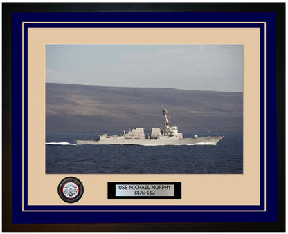 USS MICHAEL MURPHY DDG-112 Framed Navy Ship Photo Blue