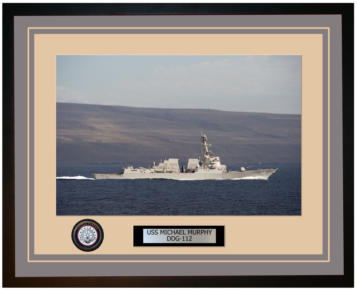 USS MICHAEL MURPHY DDG-112 Framed Navy Ship Photo Grey