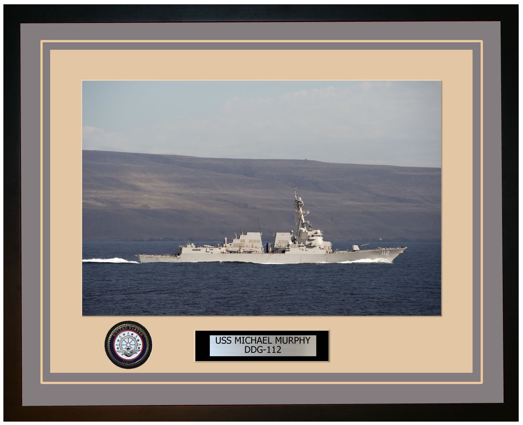 USS MICHAEL MURPHY DDG-112 Framed Navy Ship Photo Grey