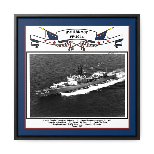 USS Brumby FF-1044 Navy Floating Frame Photo Front View