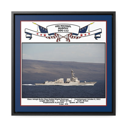 USS Michael Murphy DDG-112 Navy Floating Frame Photo Front View