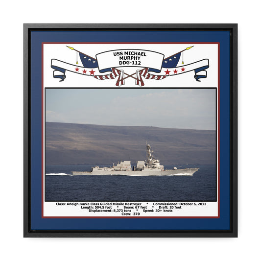 USS Michael Murphy DDG-112 Navy Floating Frame Photo Front View