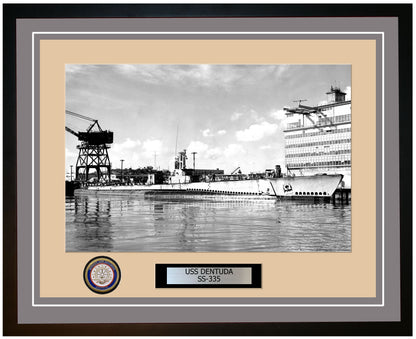 USS Dentuda SS-335 Framed Navy Ship Photo Grey