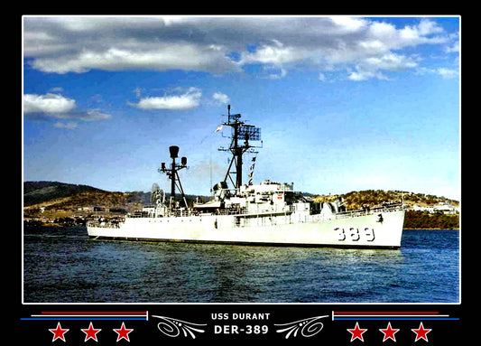 USS Durant DER-389 Canvas Photo Print