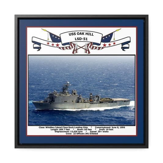 USS Oak Hill LSD-51 Navy Floating Frame Photo Front View