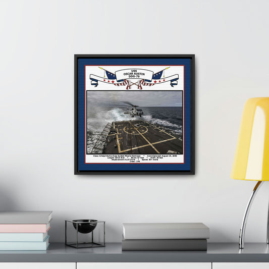USS Oscar Austin DDG-79 Navy Floating Frame Photo Desk View