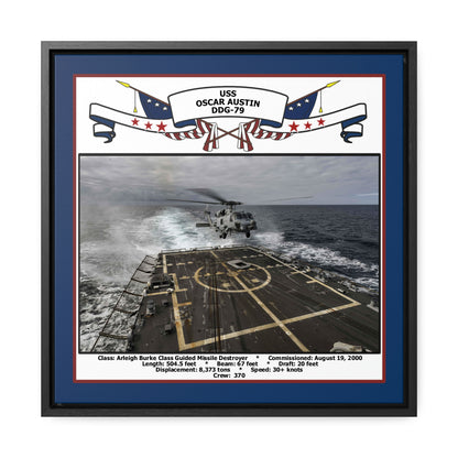 USS Oscar Austin DDG-79 Navy Floating Frame Photo Front View