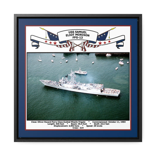 USS Samuel Eliot Morison FFG-13 Navy Floating Frame Photo Front View