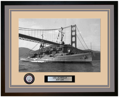 USS JICARILLA ATF-104 Framed Navy Ship Photo Grey