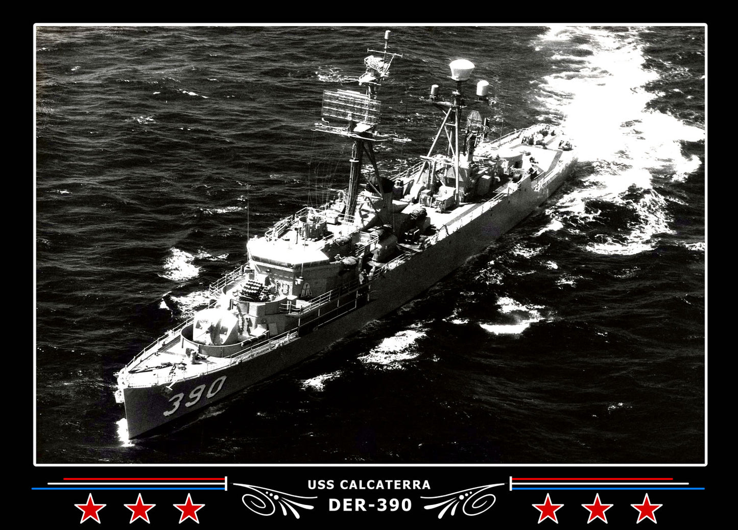 USS Calcaterra DER-390 Canvas Photo Print