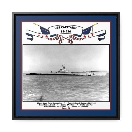 USS Capitaine SS-336 Navy Floating Frame Photo Front View