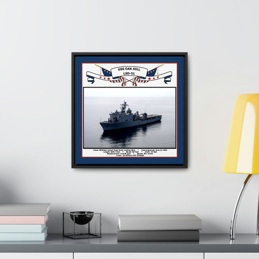 USS Oak Hill LSD-51 Navy Floating Frame Photo Desk View