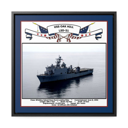 USS Oak Hill LSD-51 Navy Floating Frame Photo Front View