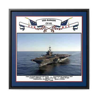 USS Ranger CV-61 Navy Floating Frame Photo Front View