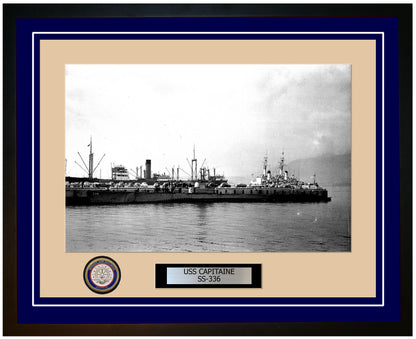 USS Capitaine SS-336 Framed Navy Ship Photo Blue