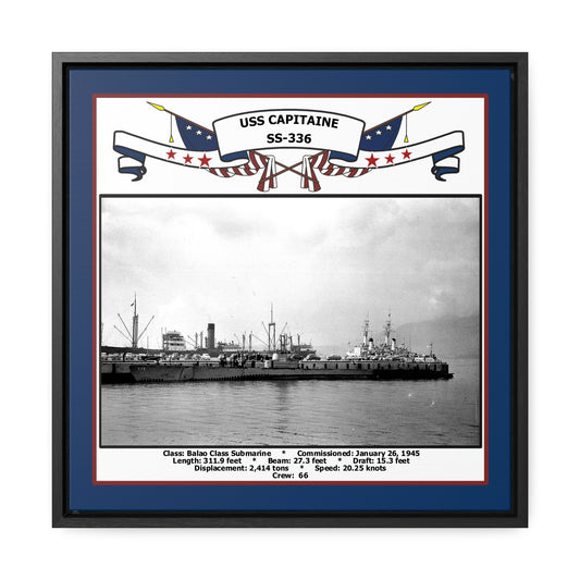 USS Capitaine SS-336 Navy Floating Frame Photo Front View