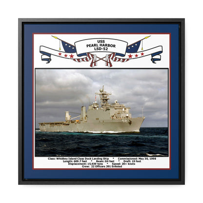 USS Pearl Harbor LSD-52 Navy Floating Frame Photo Front View