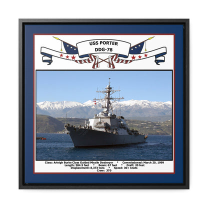 USS Porter DDG-78 Navy Floating Frame Photo Front View
