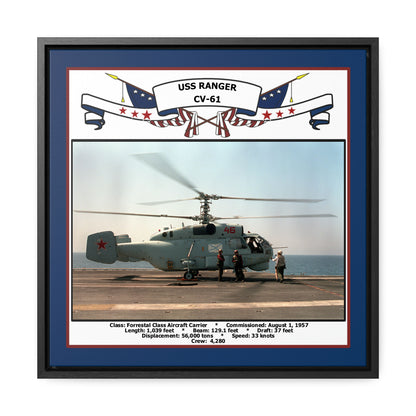 USS Ranger CV-61 Navy Floating Frame Photo Front View