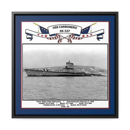 USS Carbonero SS-337 Navy Floating Frame Photo Front View